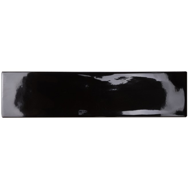 Rustic Wandtegel Stripe 7.5x30cm Stripe Glossy Black
